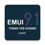 dark emui-9.1 theme for huawei android application logo